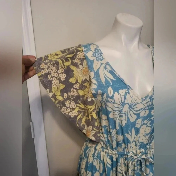 Daily Practice Anthropologie Tiered Ruffle Floral Flutter Sleeve Mini Dress(XS) - Picture 9 of 13